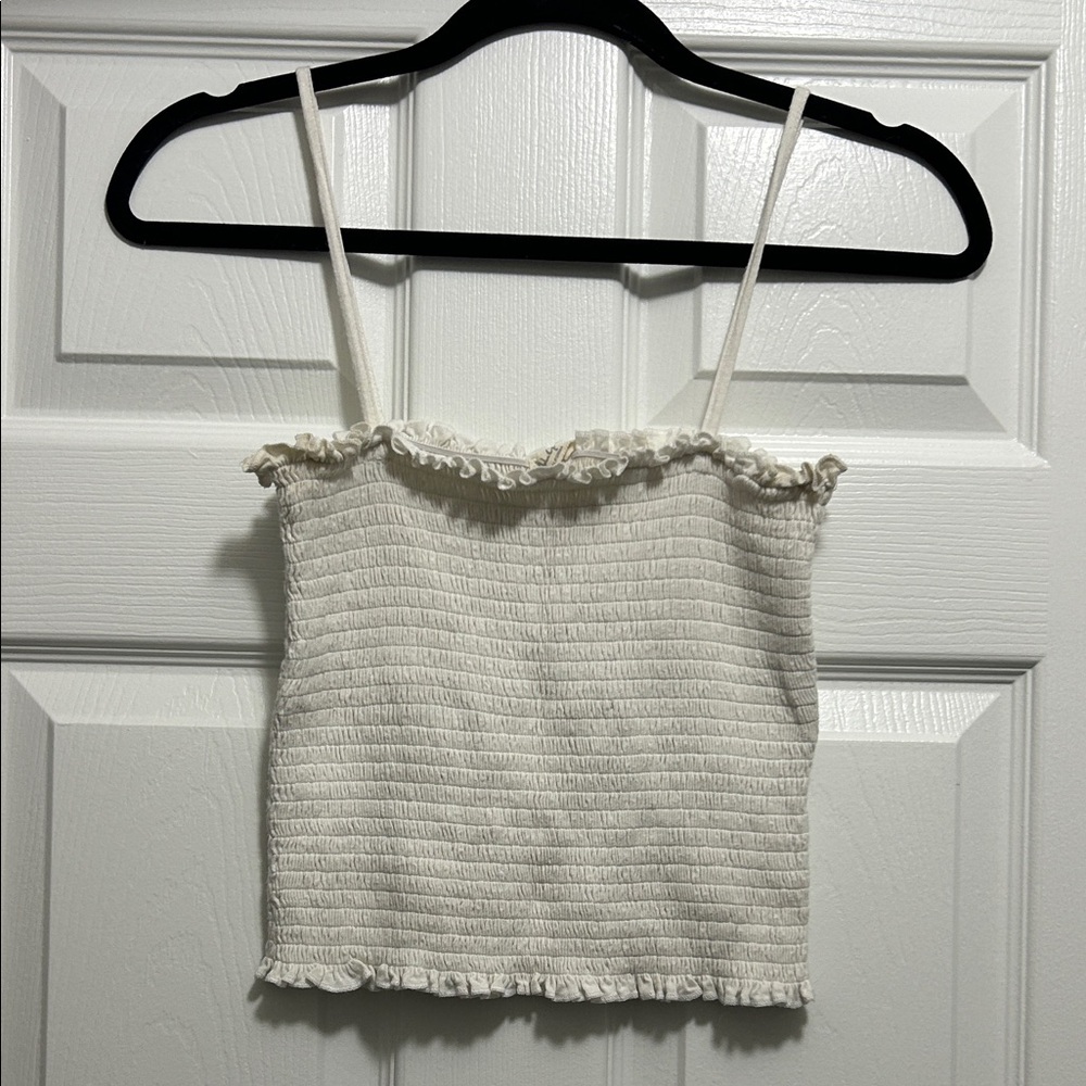 Brandy Melville Cream Ruffled Camisole